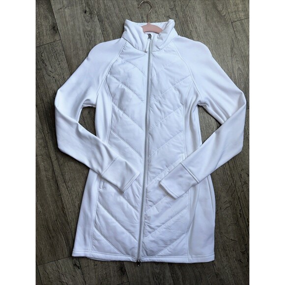 Fila White Zip-Up Jacket Sport with Quilted Panels‎ Sku9 - Picture 1 of 12